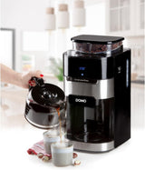 DOMO DO721K Espressomachine "Grind and Brew" - Bean-to-Cup-functie - LCD-display - Voor gemalen koffie of hele bonen - 1,5 L