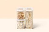 Mepal Set van 3 Voorraadpotten met Deksels - Rechthoekige Voedselcontainer - Plastic Keukenorganizer - Luchtdichte Bewaarcontainer - 1x 2000ml & 2x 1000ml - Witte Voedselbewaardozen Naty Shop