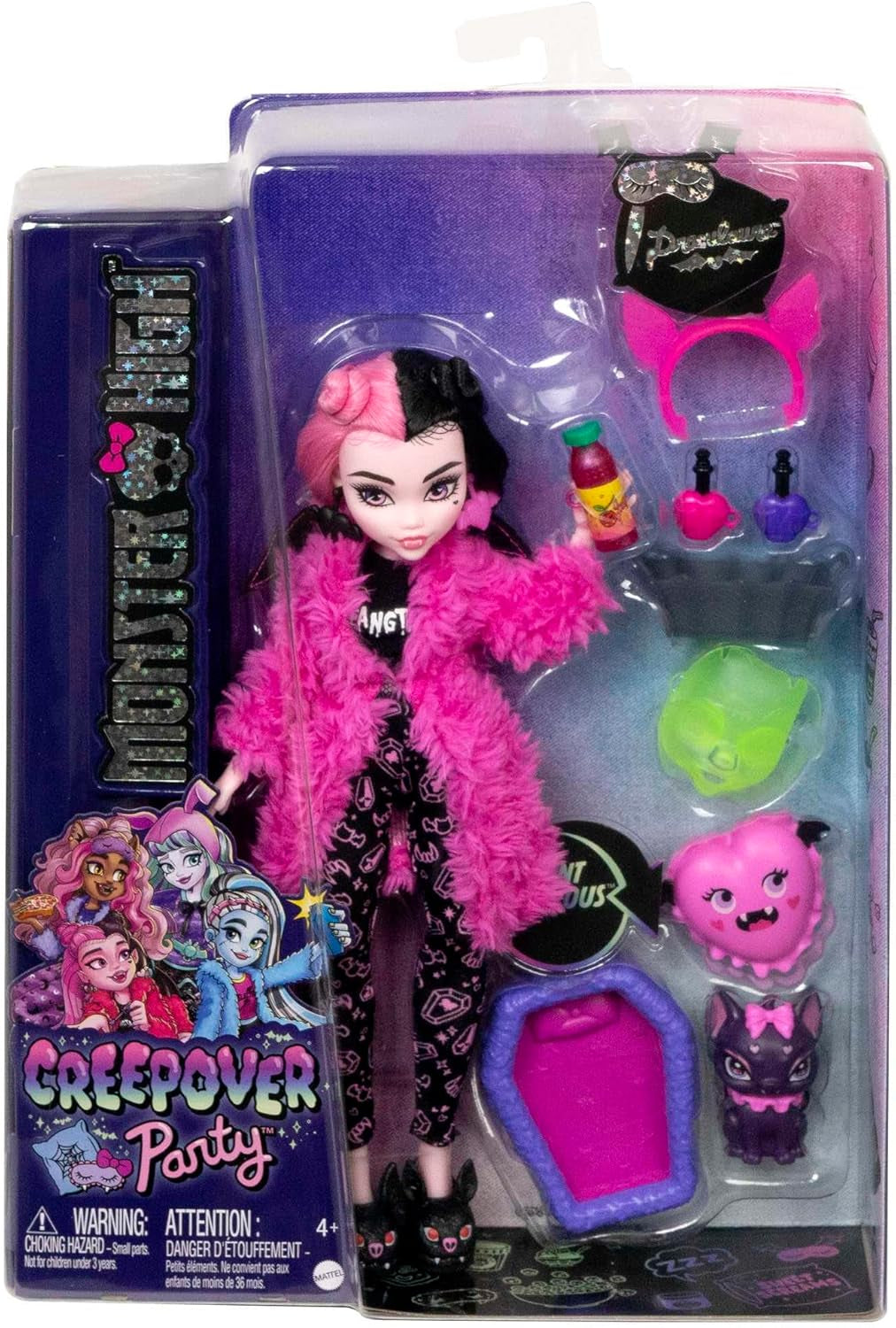 MONSTER HIGH pop en pyjama feestaccessoires Draculaura Bat Count Fabulous Doll Pet Creepover Party HPY66 Naty Shop Dolls