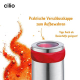 Cilio PICCANTE hete pepermolen, Ø 6,5 cm, H: 14,5 cm, met afsluitdeksel Molens en Snijmachines Naty Shop