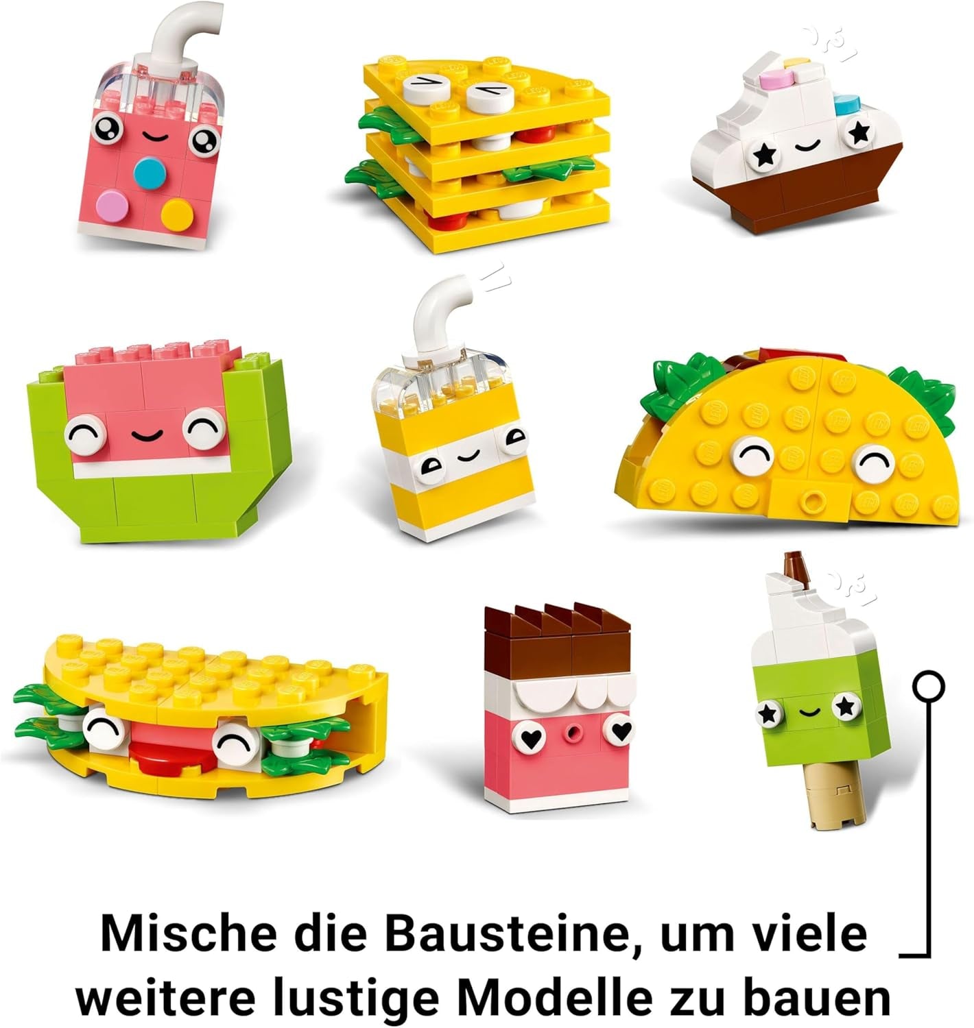 LEGO Classic Creatief snackbouwplezier, voedselspeelgoed voor fantasierijk rollenspel, bouwset voor jongens en meisjes vanaf 4 jaar, cupcake, avocado, ijslolly en taco 11039 Bouwsets Besuche in LEGO-Store