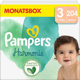 Pampers Babyluiers, maat 2 (4-8kg), Harmony, Half Moon Box, zachte huidbescherming en kruideningrediënten, 240 stuks
