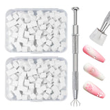 Qufiiry 200 Stück Nail Art Schwämme Mit Metallgreifer, Nagelkunst Schwammpinsel, Maniküre Zubehör Für Nägel, Um Eine Varavländ Von Gradient Nail Art Patterns To Create (wit)