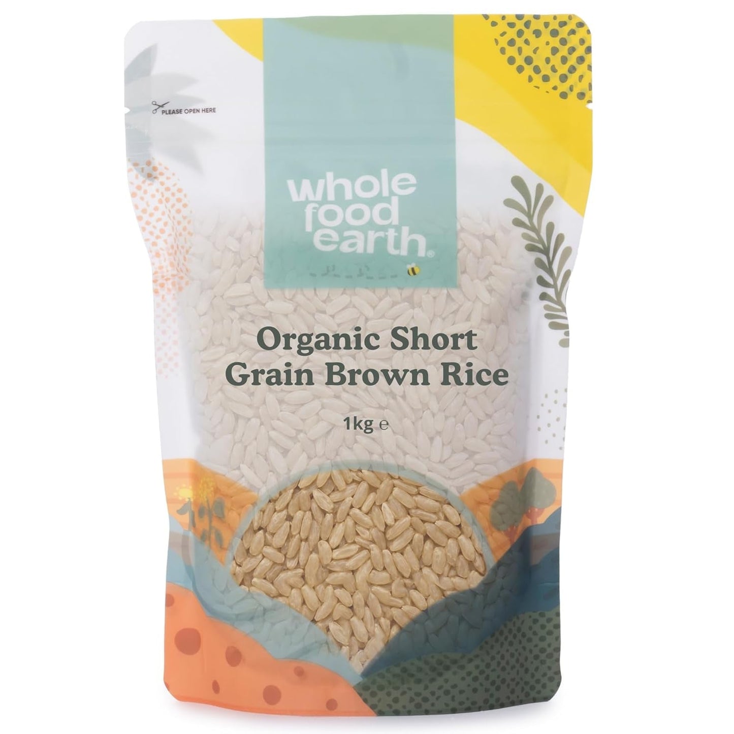 Wholefood Earth biologische kortkorrelige bruine rijst 3 kg niet-GMO veganistische bron van vezels uit gecontroleerde biologische landbouw