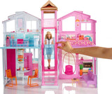 Barbie Droomhuis, herenhuis met 3 verdiepingen en 5 kamers, inclusief accessoires zoals meubels, opvouwbaar en opbergruimte, speelgoed voor kinderen vanaf 3 jaar, DLY32