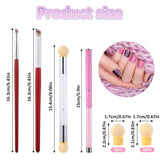 Nail Art Rendering-Werkzeuge Schwamm Undtupfpinsel, Sponge Brush Applicator, Doppelter Kopf Ombre Sponge Stick Mit 4 Ersatzköpfe, Nail Art Schwamm en Tupfpinsel, Ombre Nagelpinsel voor Gelnägel