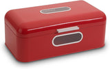 ECHTWERK Retro metalen broodmand met kijkvenster en deksel, set van 3 elegante opbergdozen, 1,4 liter inhoud, rode voedselbewaardozen Naty Shop rood grote enkele