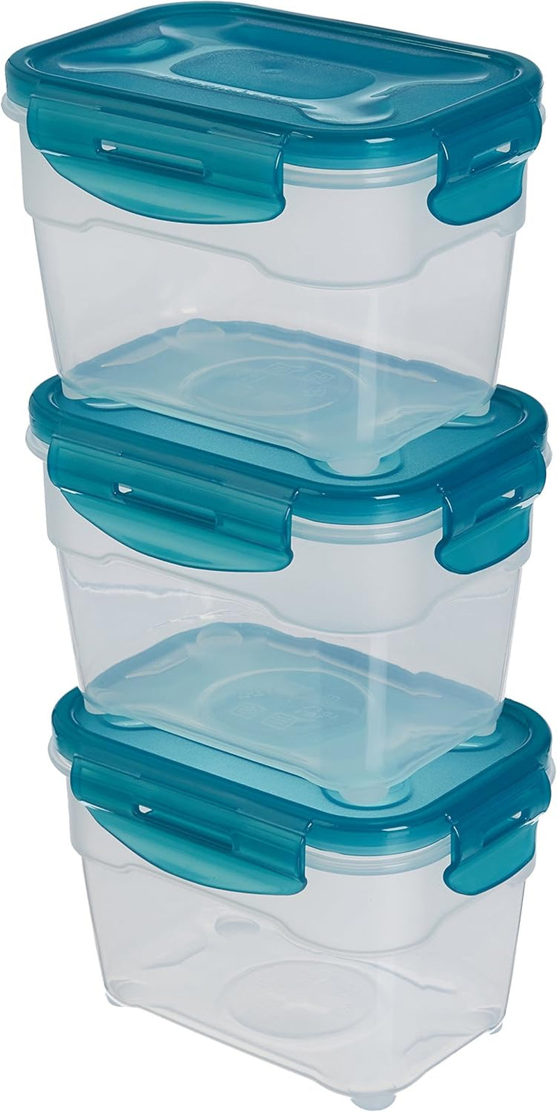Amazon Basics Vriezercontainers in een set, met deksels, lekvrij, stapelbaar, koelkast/vriezer, BPA-vrij, kunststof, magnetron- en vaatwasmachinebestendig, 3 x 1,2 l, transparant Naty Shop voedselbewaardozen enkel 1 liter