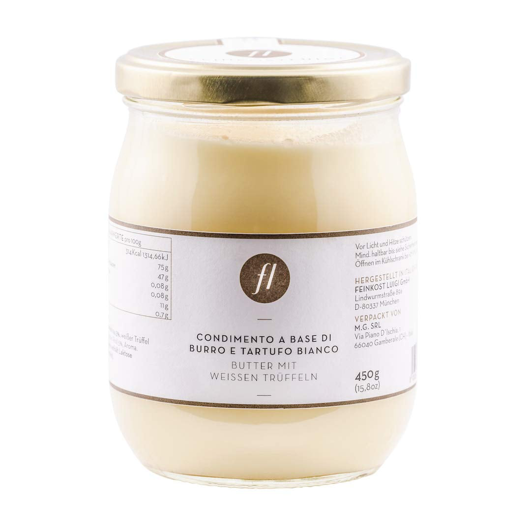 Feinkost Luigi - Truffelboter in het glas met 5% echte witte truffel (450g) uit Italië