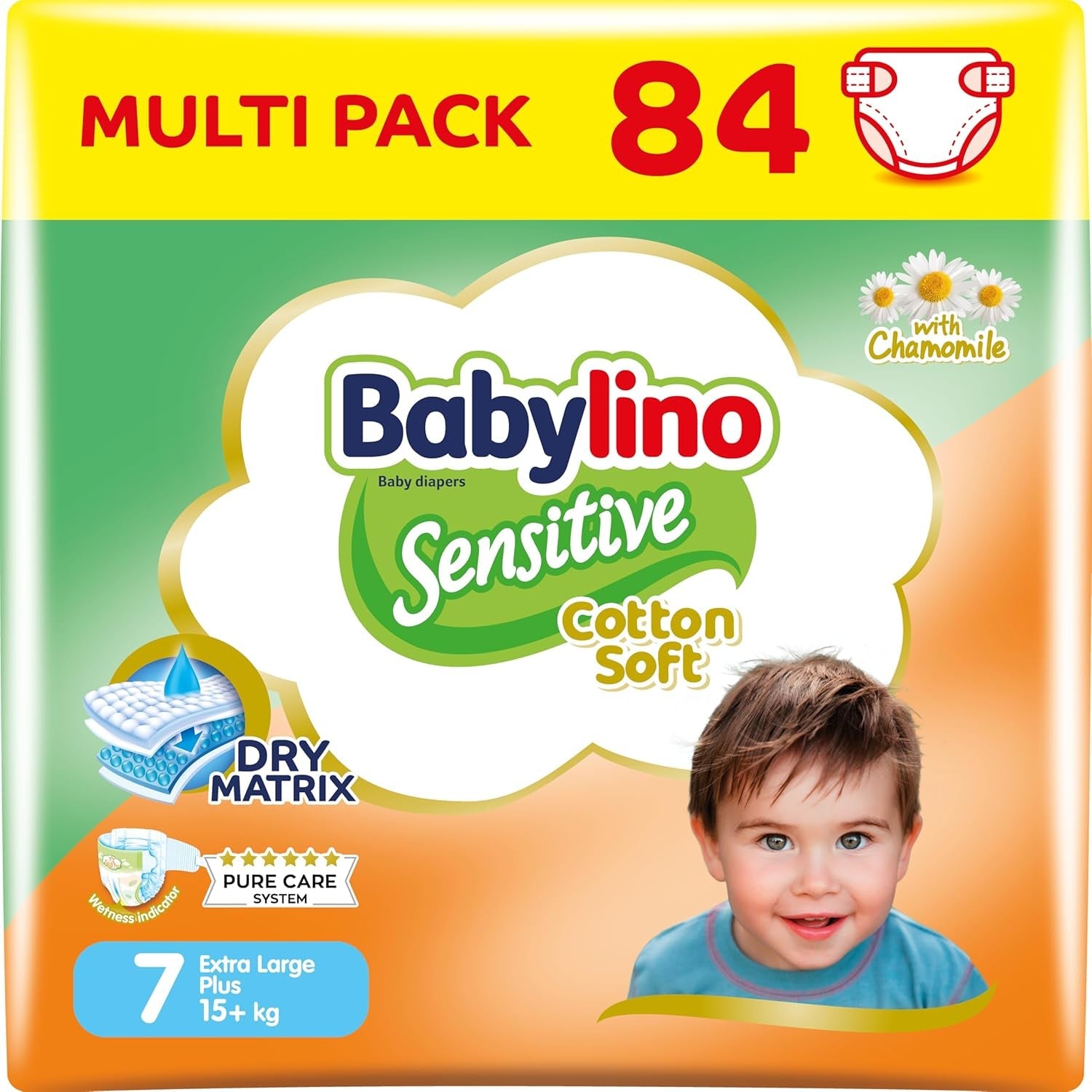 Luiers voor gevoelige baby's, maat 7, extra large plus (+15 kg), 14 stuks