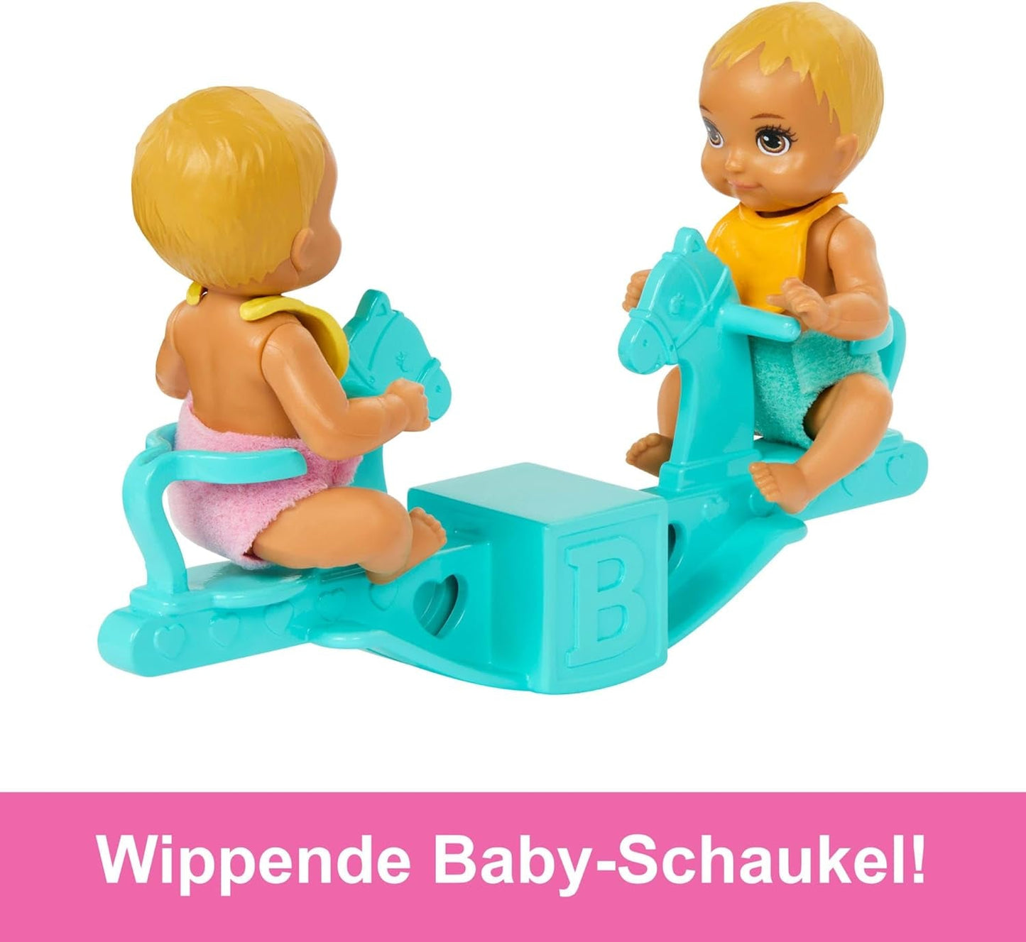 Barbie Skipper-pop en kinderkamer met accessoires, inclusief tweelingpoppen, 1 wieg, 1 schommel, 1 schommelstoel en meer, HXM99 Naty Shop Dolls