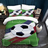 Kinderbeddengoed, voetbal, polyester microvezel Beddengoed - kinderen Naty Shop Groen 200 X 200 Cm