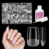 Korte Kunstnagels Ballerina 500 stuks Lijm op 12 Maten Kunstnagels Korte Zachte Gel Volledige Dekking Nageltips Voor Gelnagels Korte S