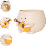 Smiley Gezicht Bloempotten Schattig Hars Hoofd Parelsnoer Bloempot Unieke Gitaar Binnen Buiten Succulente Bloempot Cadeau Idee voor mama