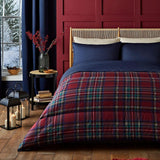 Night Lark dekbed- en kussensloopset, 10,5 tog, eenpersoons, klassieke rode Schotse ruit, luxe beddengoed, hypoallergeen, machinewasbare dekbedden en dekbedden Naty Shop