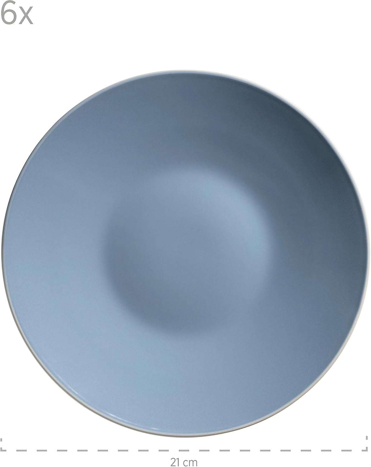 MÄSER 931844 Elissa-serie moderne serviesset voor 6 personen, blauw met witte rand, 24-delige combinatieset, keramiek
