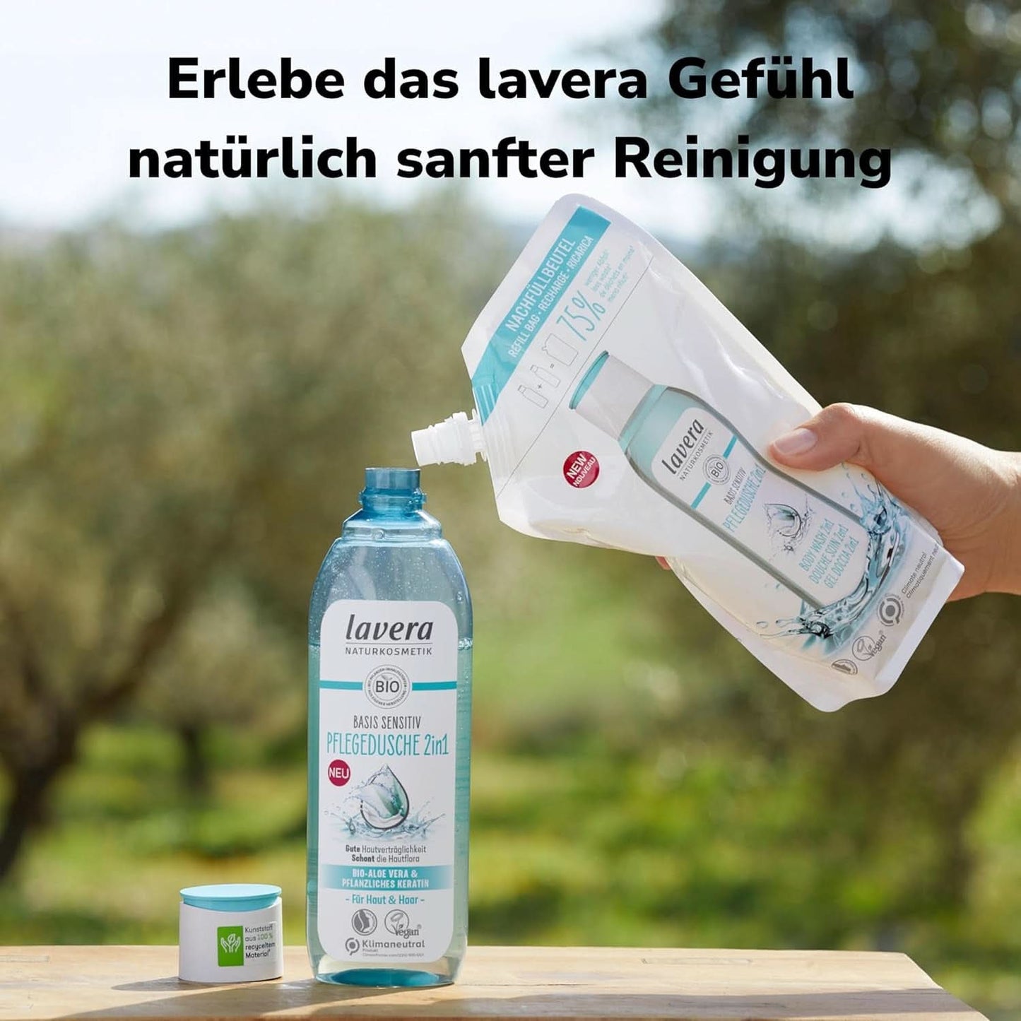 Lavera Care Basis Sensitiv 2 in 1, Shampoo en douchegel met biologische aloë vera en plantaardige keratine, 250 ml Douche en bad Naty Shop