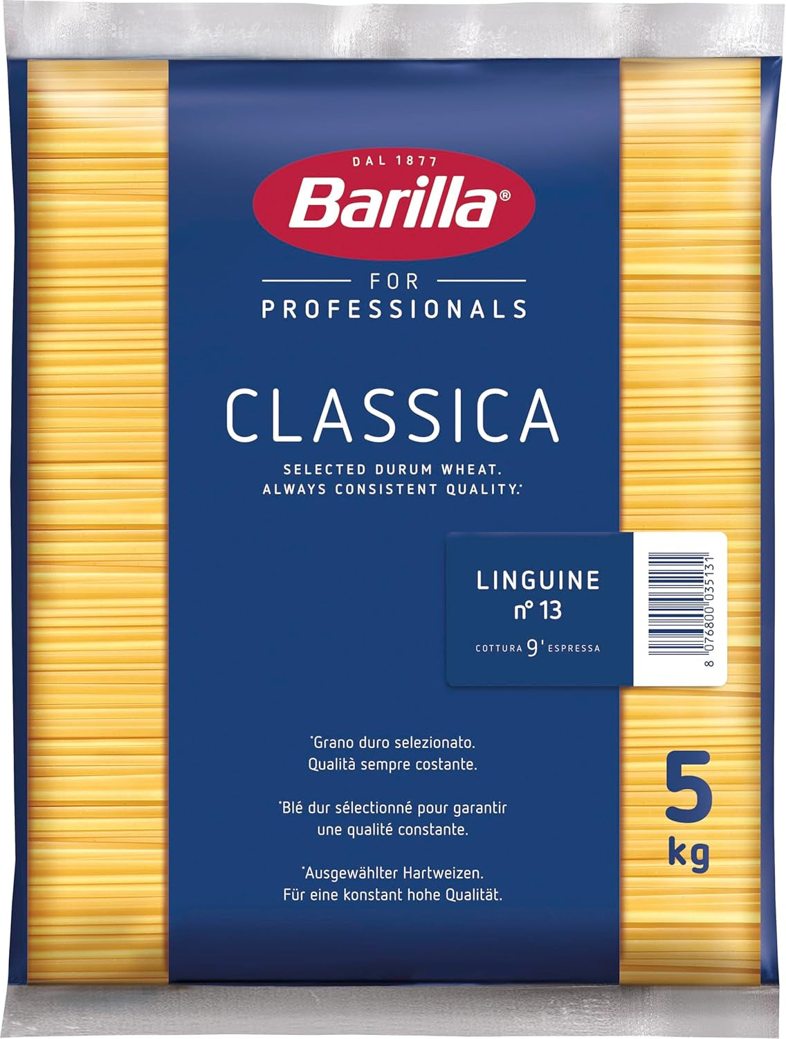 Barilla Durum Tarwe Pasta Bavette Nr. 13 – 5 kg