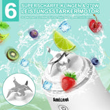 Mixer Smoothie Maker to Go, Mini Standmixer Tragbar Mit 6-Klingen Edelstahl, Enstafer Mit Reisedeckel, USB Draagbare Blender Elektrisch 600Ml Fles, Mixer Shaker Slushy Maker Wasserdichter Bucatarie Naty Shop