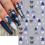 JMEOWIO Nagelsticker Weihnachten 6 Blatt Nail Art Sticker Selbstklebend Nagelaufkleber Schneeflocke Winterurlaub Niedlich Decoratie Nageldesign Zubehör