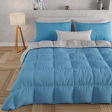 PETTI Artigiani Italiani - Tweepersoonsbed winterdekbed, maxi, monochroom, dubbelzijdig, wit, grijs, 100% Made in Italy Dekbedden en dekbedden Naty Shop Lichtblauw Grijs Una Piazza E Mezza