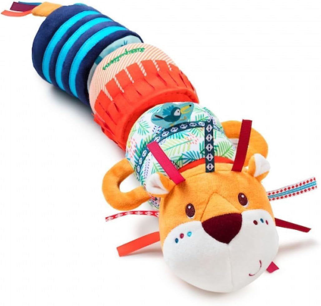 Lilliputiens - Jack Velcro geluidsrol - Kleurrijk activiteitenspeelgoed voor baby's met verschillende geluiden en afneembare rammelaars - Bevordert het luisteren en de motoriek - Vanaf 6 maanden - 83064 Babyspeelgoed Naty Shop