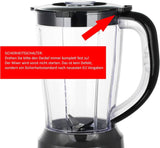 Emerio Standmixer BPA Frei Crush Ice-functie 1,5L Behälter 2 Geschwindigkeiten + Pulse-functie Messereinheit Aus Edelstahl Sicherheitsschalter Geschirrspülgeeignet 500 Watt BL-12816.8 Zwart Bucatarie Naty Shop