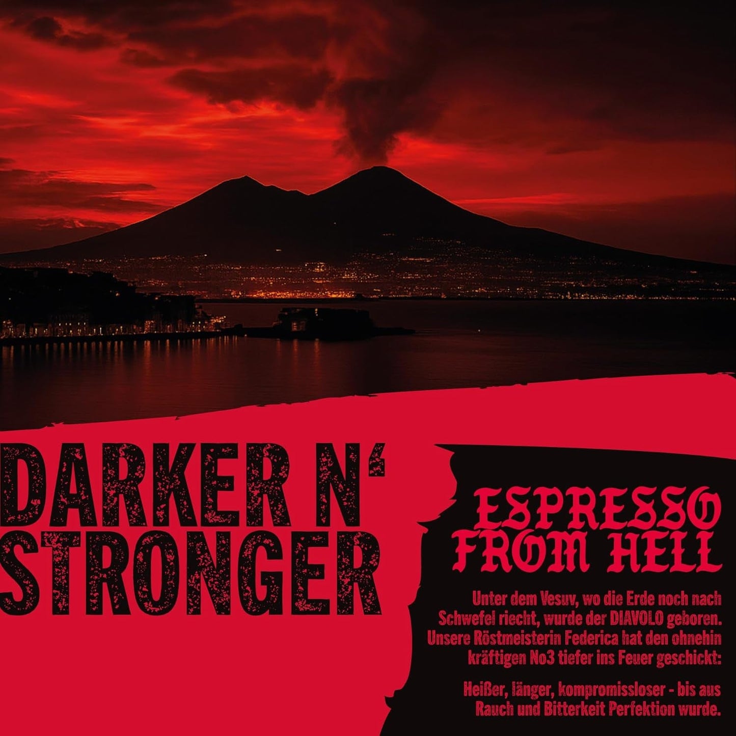 DEAD OR ALIVE DIAVOLO – Extra donkere espresso – 100% Robusta – Extreem sterk – Lage zuurgraad – Stabiele room – Hele bonen 1kg – Napels gebraad
