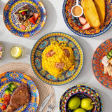Dinerbordenset voor 6 personen, vancasso KRVI bordenset voor 6 personen, bordenset Ø 27 cm, vaatwasser- en magnetronbestendig, pastaborden, ontbijtborden, taartborden
