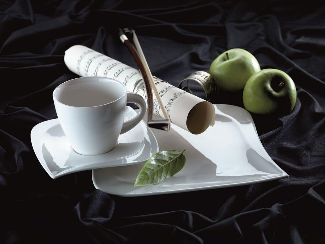 Verso de Mäser, La Musica-serie, 18-delig koffieservies, 6-persoons porseleinen serviesset, 921172, wit