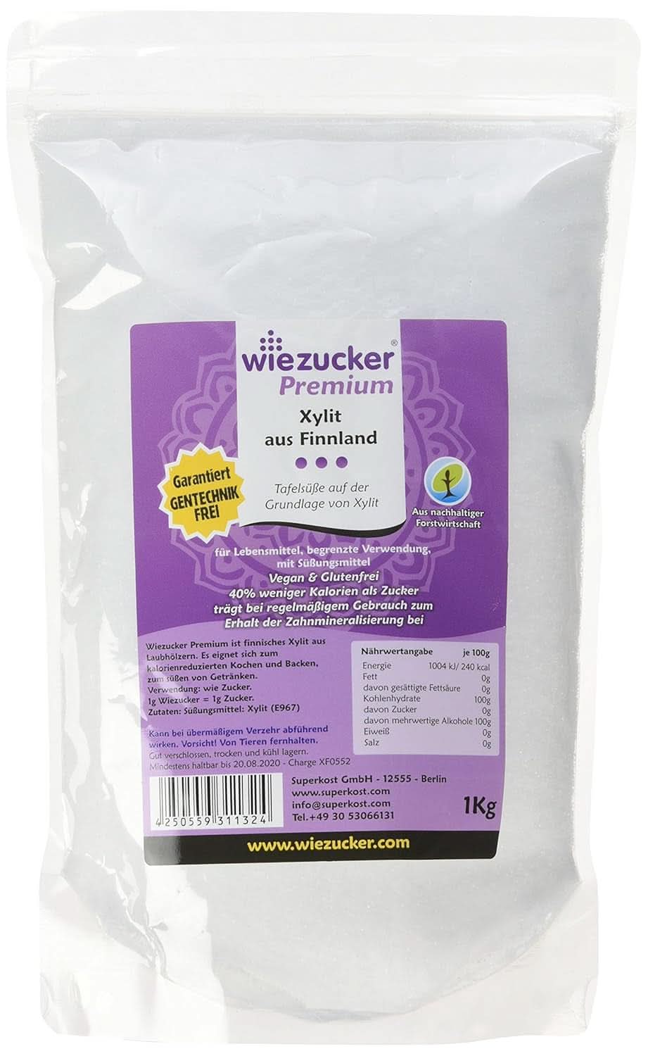 Originele berkensuiker uit Finland, 1 Kg Zoetstoffen Naty Shop