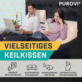 Wigkussen voor bed en bank - Ideaal als leeskussen, achterin bed of om de benen hoger te zetten - Maatvast schuim - Wasbare hoes