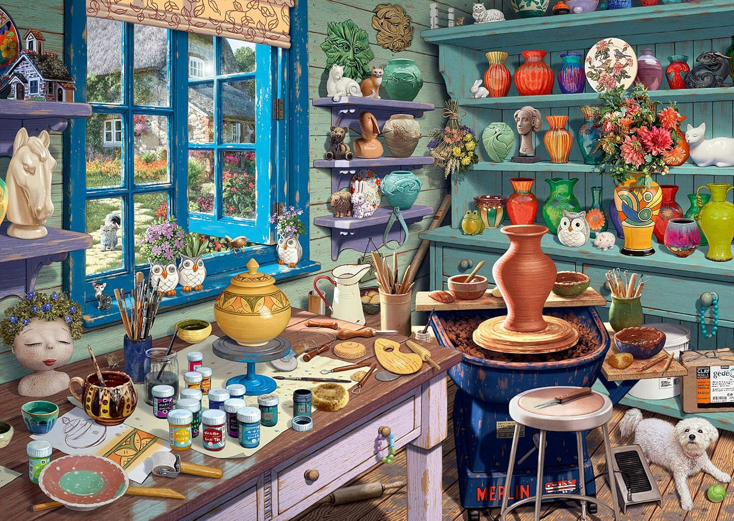Schmidt Spiele 59656 Artist's Studio, geheime puzzel van 1000 stukjes Naty Shop-puzzel