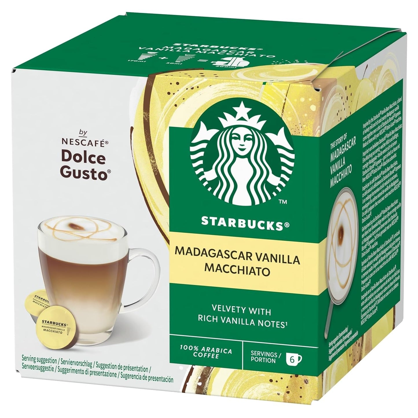 STARBUCKS Vanille Macchiato van Nescafé Dolce Gusto Kaffeekapseln 6 x 12 (72 Kapseln)