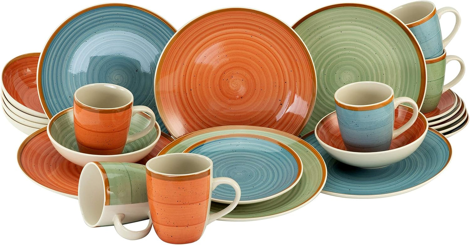 CreaTable, 22851, COUNTRY-serie, 24-delige serviesset voor 6 personen, porseleinen combinatieservies, vaatwasmachine- en magnetronbestendig, kwaliteitsproductie