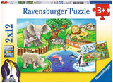 Ravensburger Puzzel voor kinderen - 07602 Dieren in de dierentuin - Puzzel voor kinderen vanaf 3 jaar, met 2X12 stukjes Puzzel Naty Shop Standaard titel