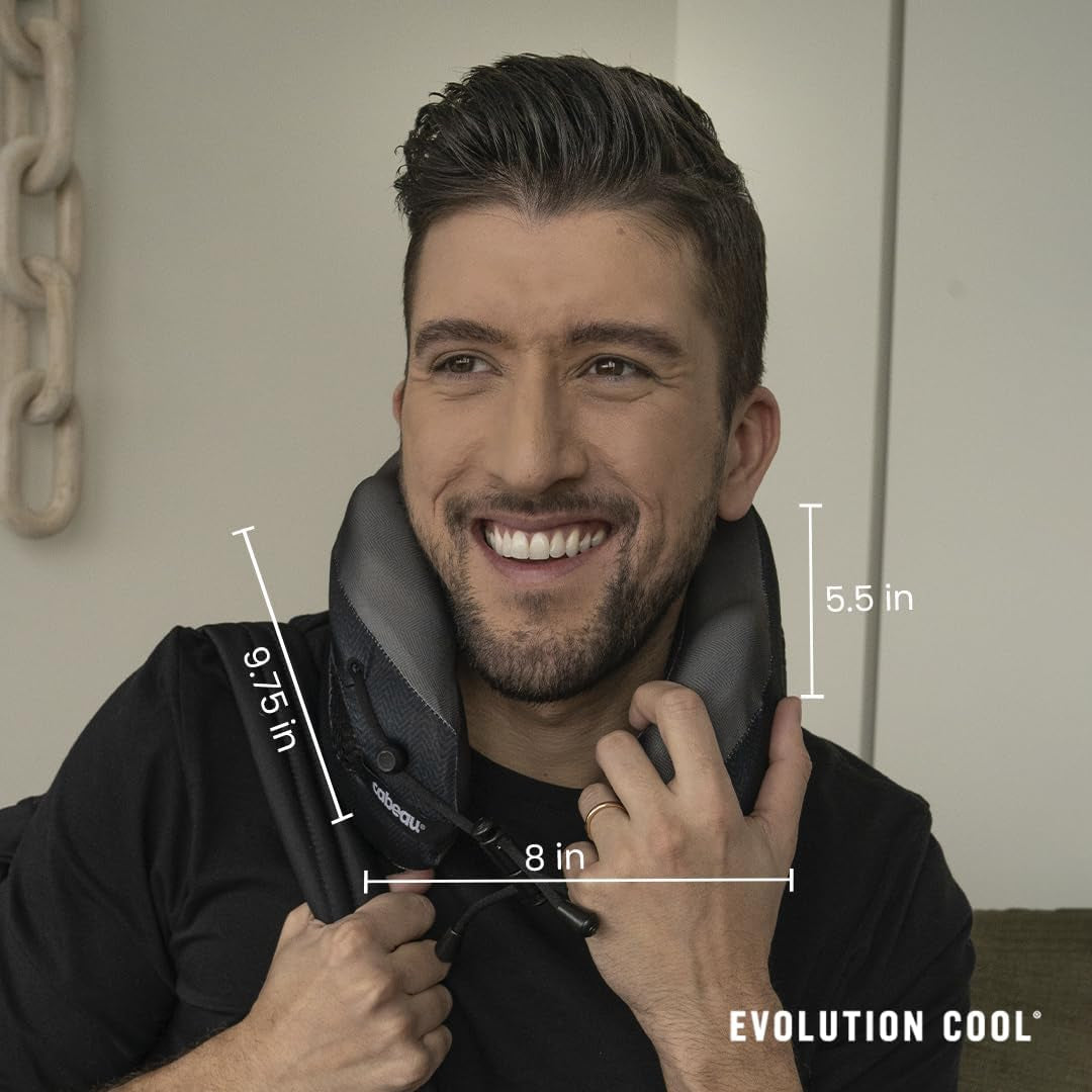 Cabeau Cool reiskussen voor lange afstanden – Evolution Cool – traagschuim met ventilatieopeningen – compact met draagtas (rood)