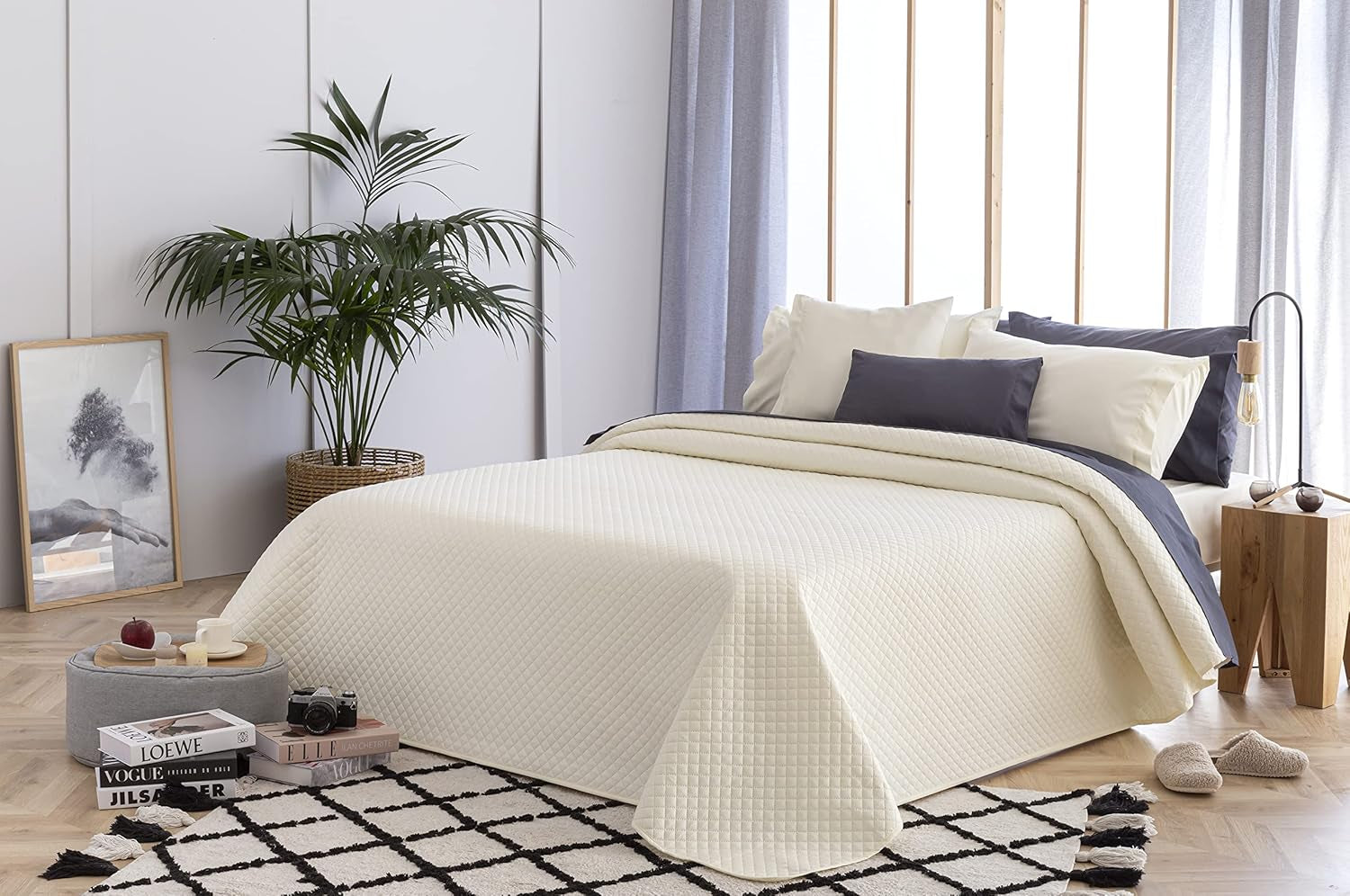 Todocama Fine Boutique Sprei met Ruitpatroon Lente Zomer Herfst Winter 100% Extra Zacht Microvezel Multifunctionele Sprei 105-200 X 260cm Beige Bedden en Dekens Besuche den Todocama-Store Beige Cama 105 - 200X260Cm