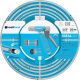 Cellfast Ideale tuinslangset, robuust, flexibel, 4-laags, sproei-, UV- en algenbestendig, Reach-technologie, 27 bar, -20/+60° korte termijn, 1/2 inch, 20 m