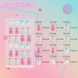 72pcs Voorgelijmde kindernagels Volledige dekking Glitter Kleurverloop Boog Korte kunstnagels Geweldig cadeau voor kinderen Meisjes Nail Art - Regenboogglitter
