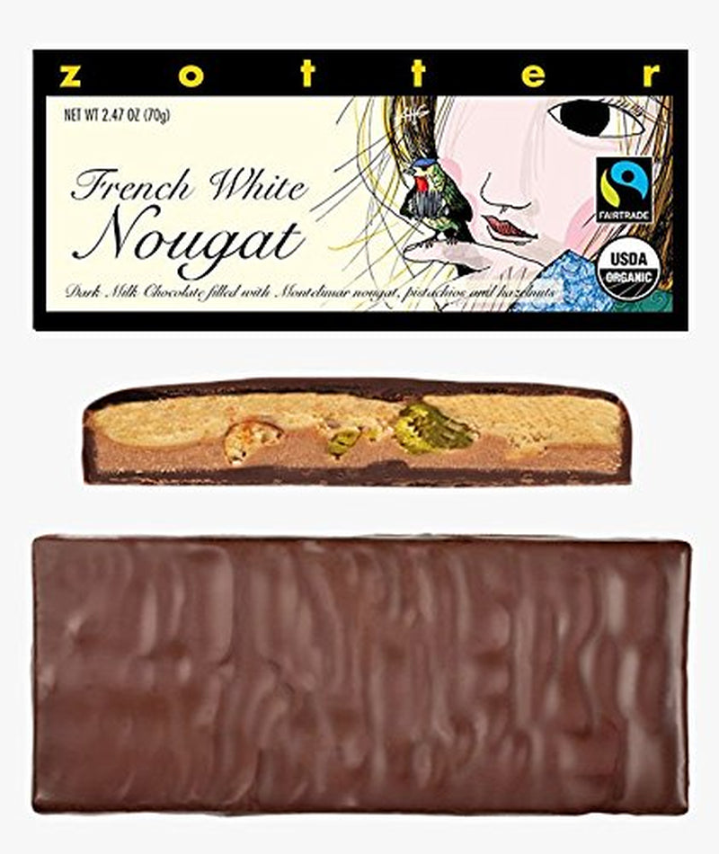 Melkchocolade en Franse nougat, handgemaakt (70 g) - Bio