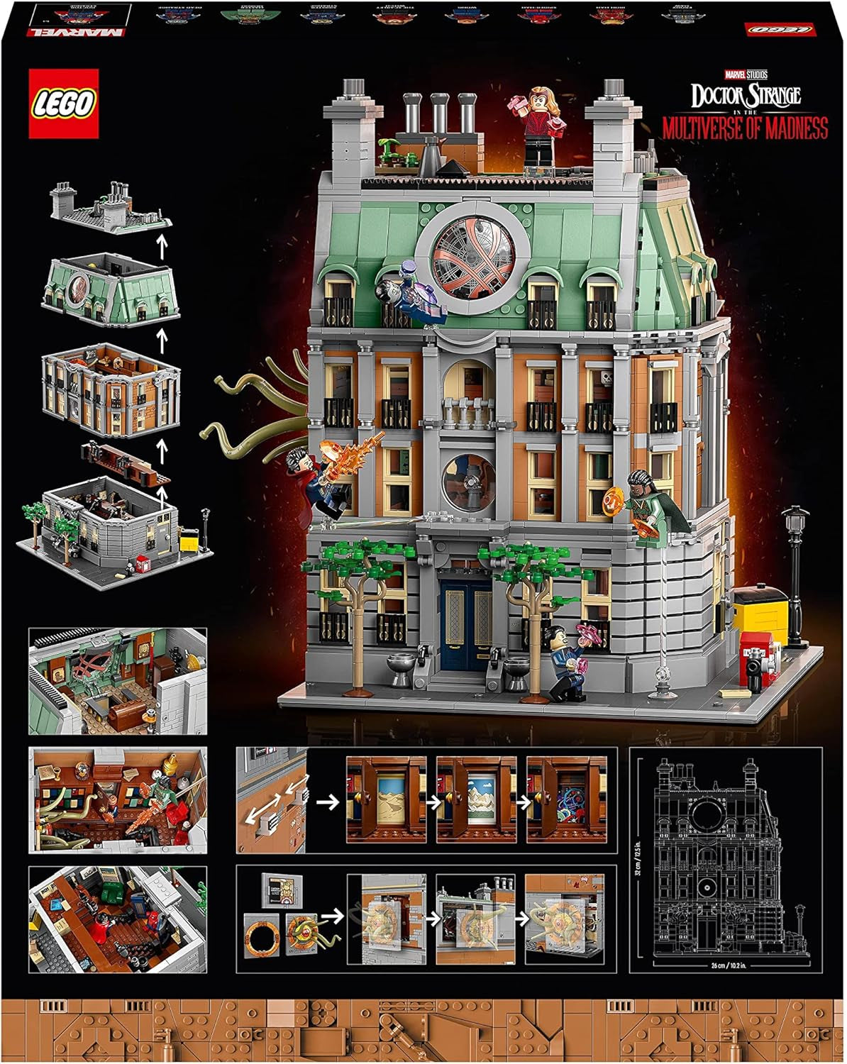 LEGO Marvel Sanctum Sanctorum Modulaire bouwset van 3 verdiepingen met minifiguren van Doctor Strange en Iron Man Avengers: Endgame Toy House Fan Collectible Great Room Decor 76218 Bouwsets Bekijk de LEGO-Store