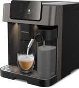 GRUNDIG KVA 6230 volautomatische espressomachine met melkopschuimer, roestvrijstalen molen met 13 maalstanden, bonenreservoir 250 g, afneembaar waterreservoir 2 liter, pompdruk 19 bar, touch display, zwart
