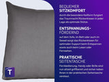 Leeskussen Traumnacht Cosy Rugkussen, 70 x 40 cm donkergrijs, afneembare en wasbare hoes van 100% polyester, praktisch zijvak, Oeko-Tex gecertificeerd, geproduceerd volgens Duitse kwaliteitsnormen