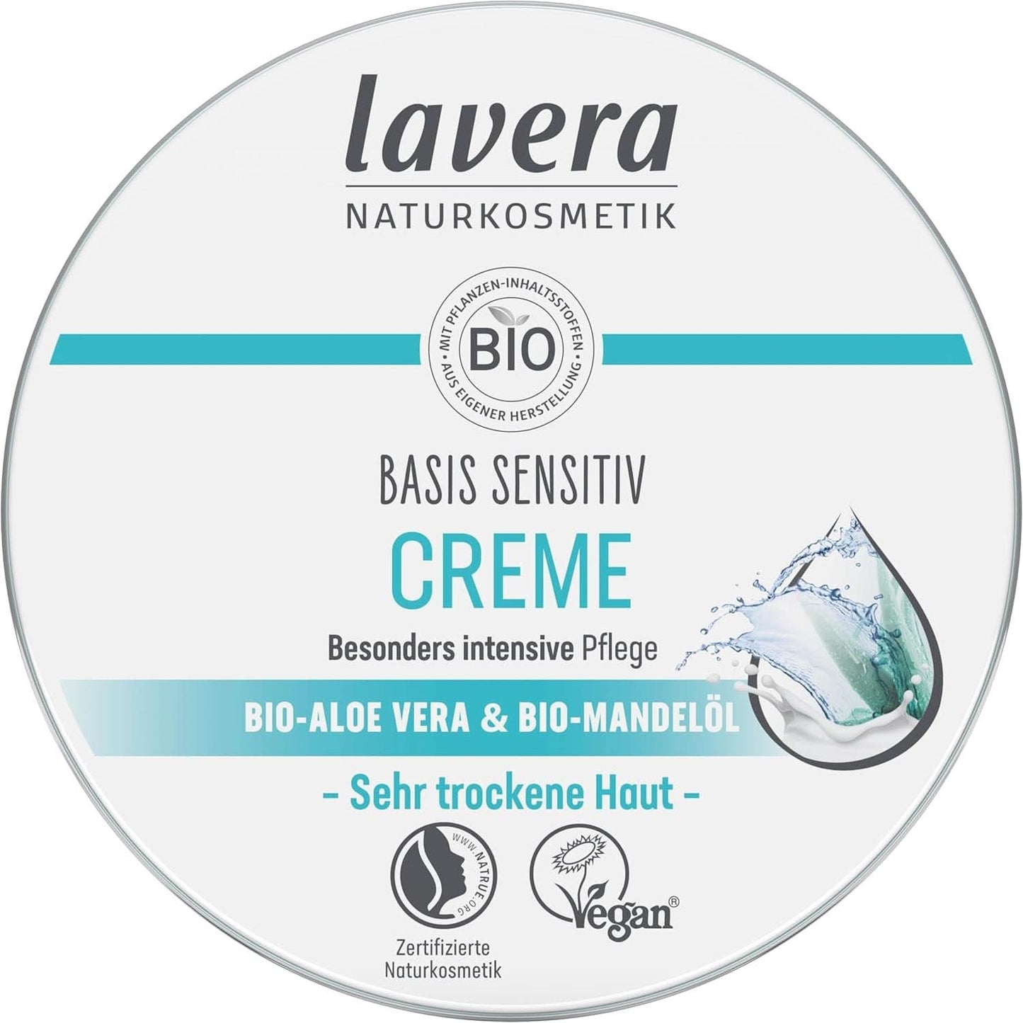 Lavera Basis Sensitiv, intensieve verzorging voor de droge huid met Aloë Vera en amandelolie, 150 ml Naty Shop Standaardtitel
