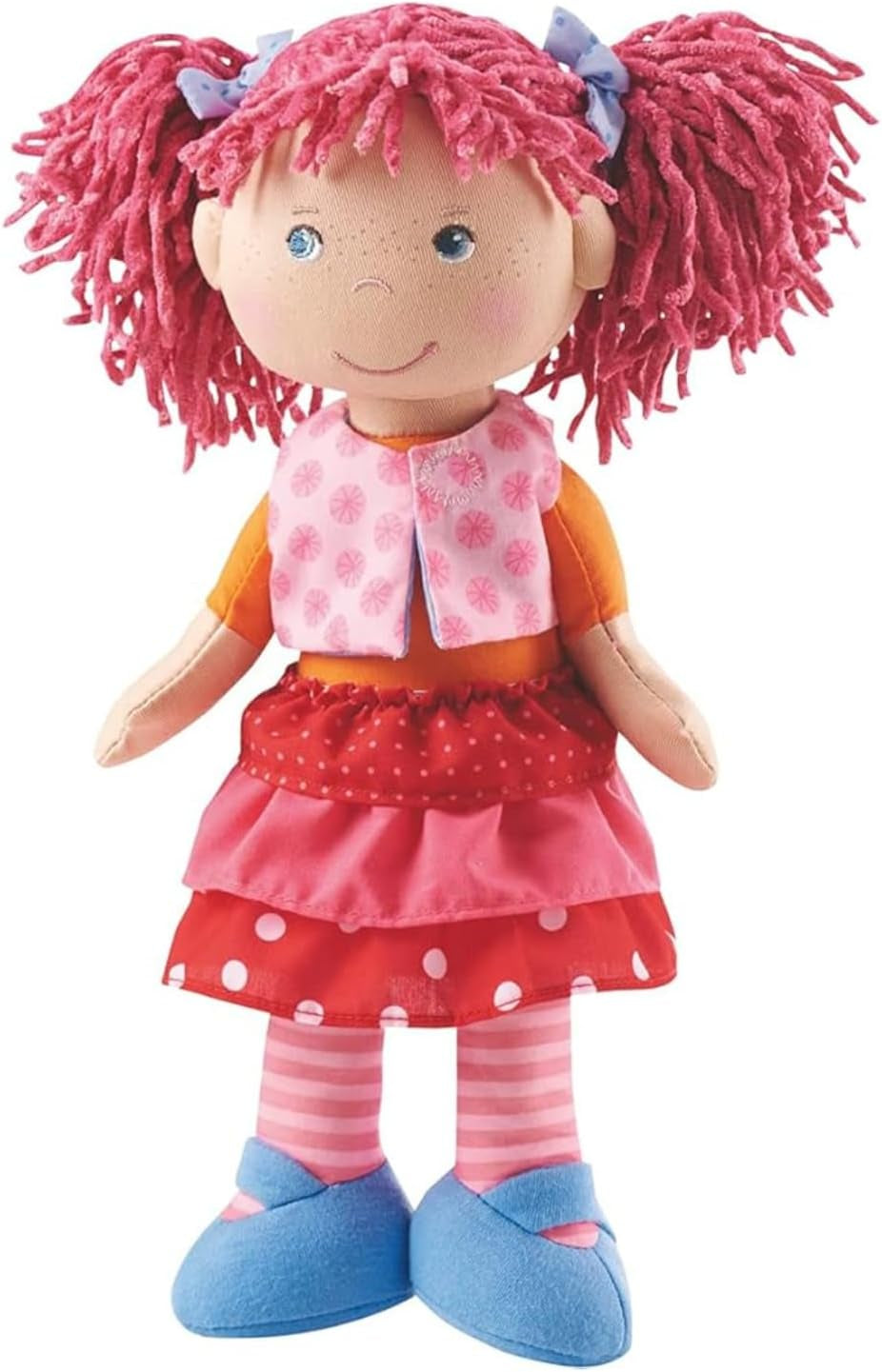 HABA Lily Lou pop - Zachte stoffen pop vanaf 18 maanden - 30 cm met kleding en haar - Ideaal speelkameraadje voor kleine kinderen - 1302842001