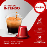 Gimoka Kaffeekapseln Espresso Intenso, Intensität 12/13-100 Kapsel - Compatibel met Nespresso* Haushalts-Espressomaschinen - 100 Stück (10 x 10 Getränke) - Hergestellt in Italien