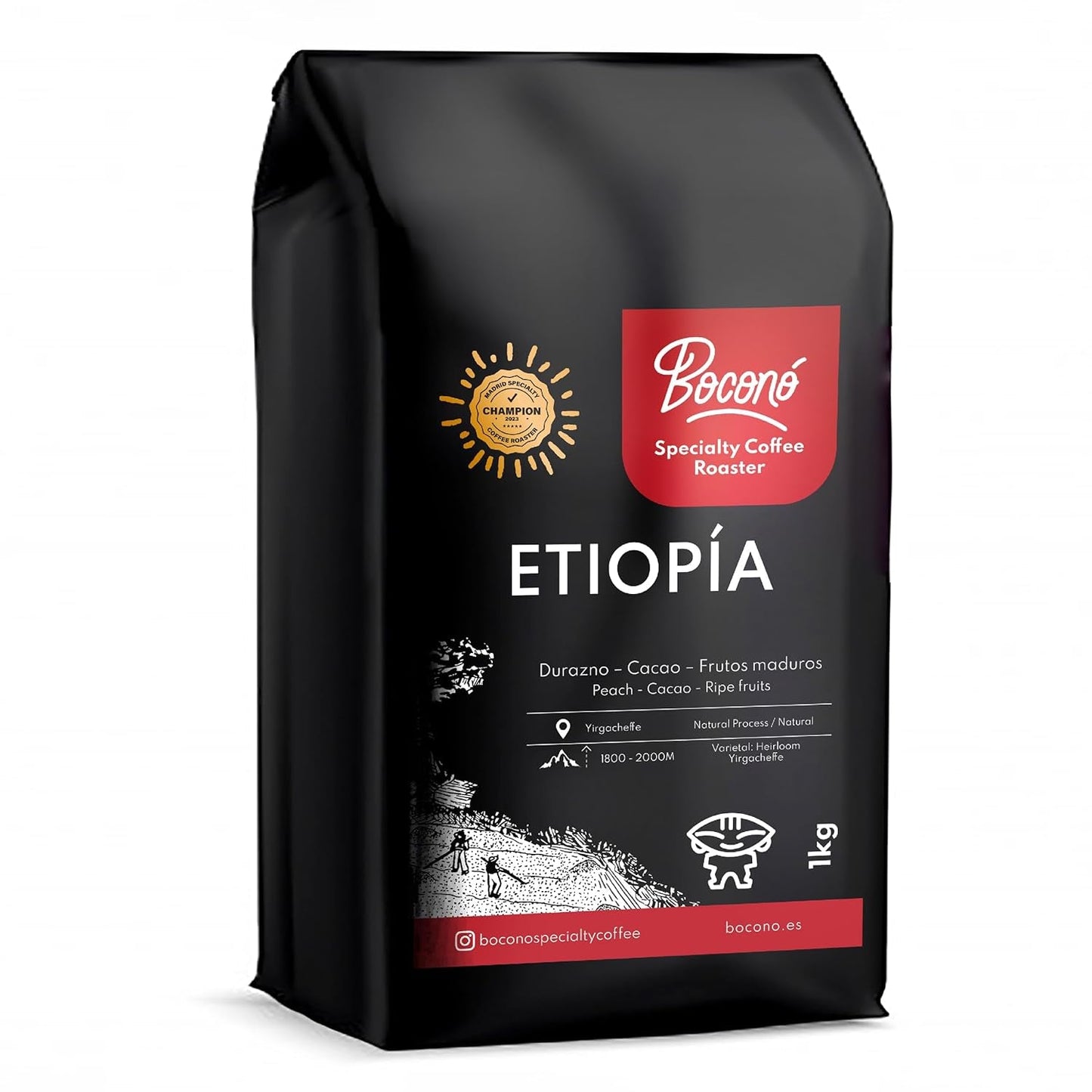 Boconó Specialty Coffee Ethiopië 100% Arabica, medium gebrand, 1 kg - Ideaal voor V60, Chemex, Kalita koffie, etc.