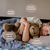 Verzwaarde babydeken | 3,5 kg | 100X150Cm | Therapiedeken | Verzwaarde dekens | Zware deken (blauw tijgergezicht, 3,5 kg - 100 x 150 cm) BLENKZ bedden en dekens.