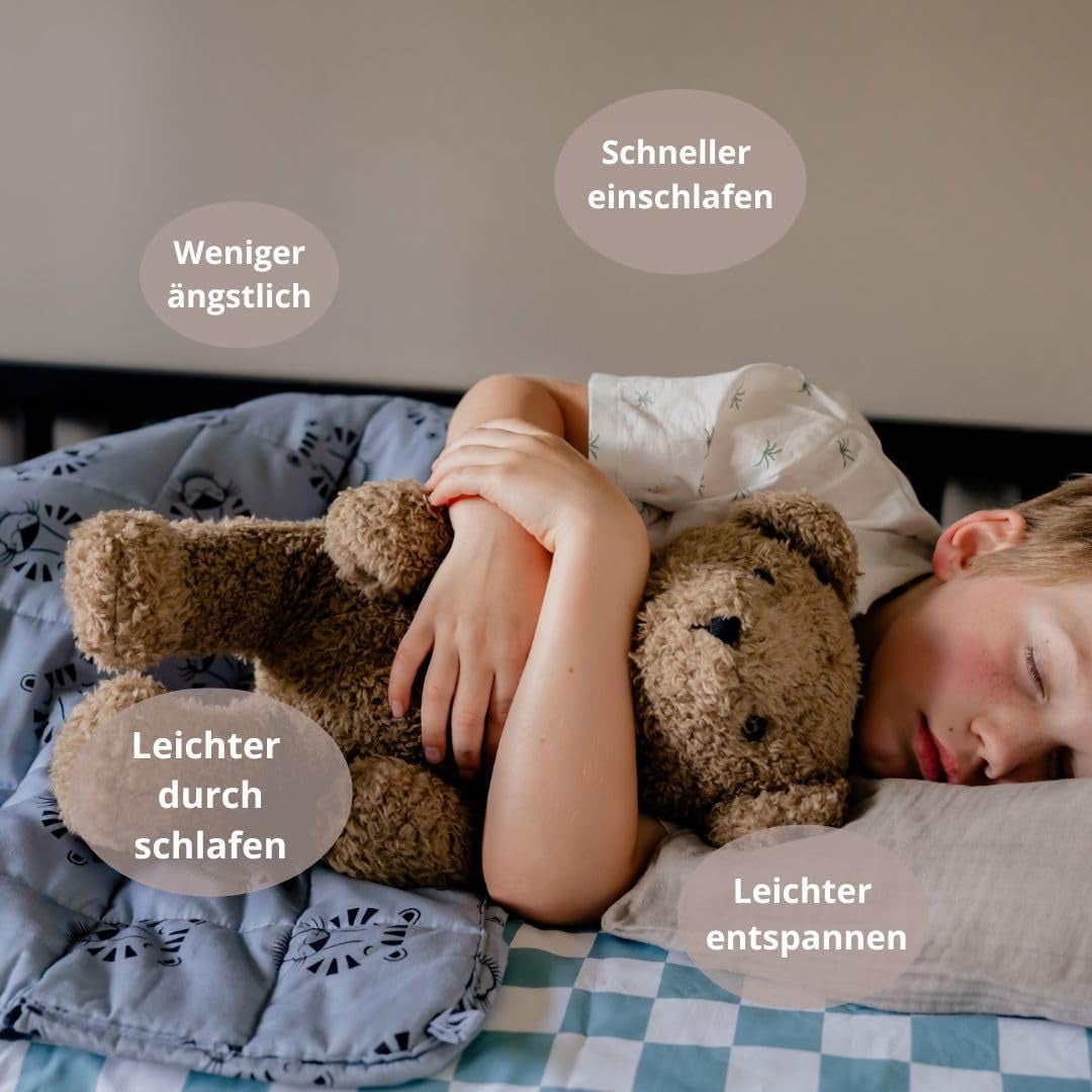 Verzwaarde babydeken | 3,5 kg | 100X150Cm | Therapiedeken | Verzwaarde dekens | Zware deken (blauw tijgergezicht, 3,5 kg - 100 x 150 cm) BLENKZ bedden en dekens.